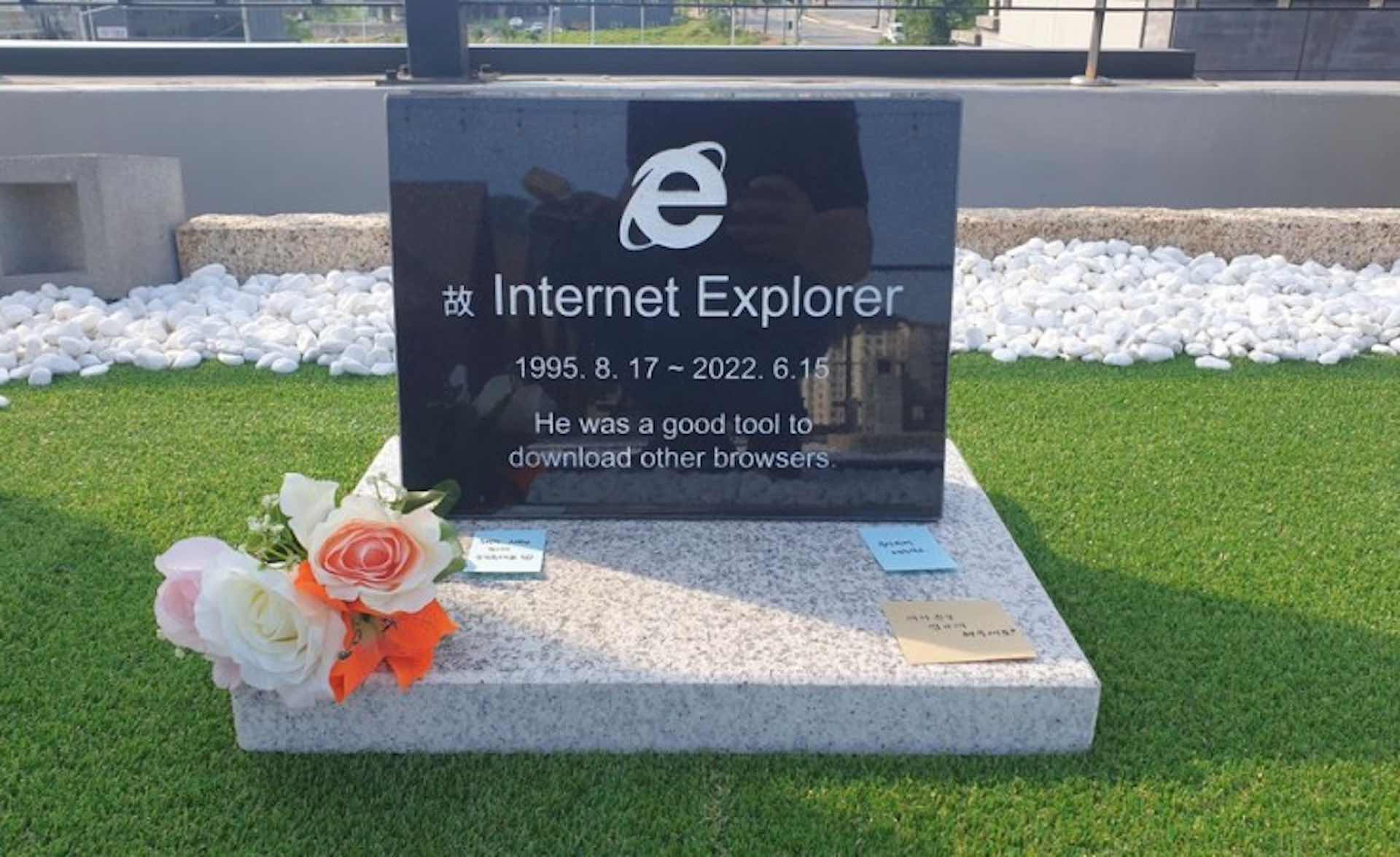In South Korea, a gravestone for Internet Explorer has become viral